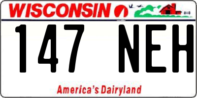 WI license plate 147NEH