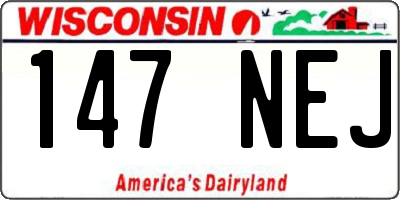WI license plate 147NEJ