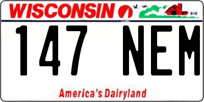 WI license plate 147NEM