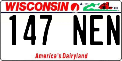 WI license plate 147NEN