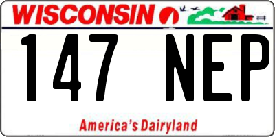 WI license plate 147NEP