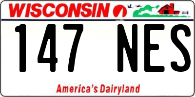 WI license plate 147NES