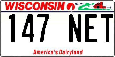 WI license plate 147NET