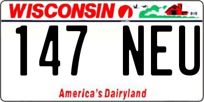 WI license plate 147NEU