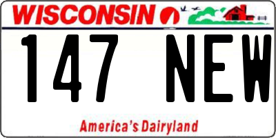 WI license plate 147NEW