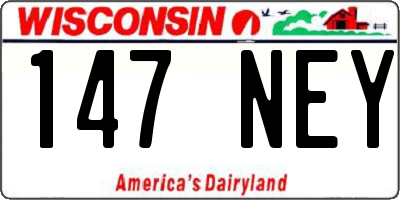WI license plate 147NEY