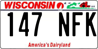 WI license plate 147NFK
