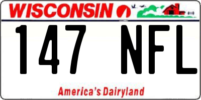 WI license plate 147NFL