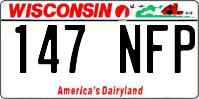 WI license plate 147NFP