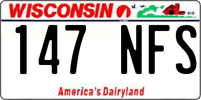 WI license plate 147NFS