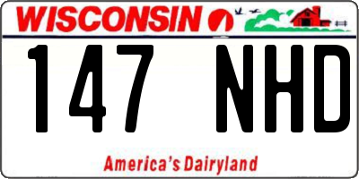 WI license plate 147NHD