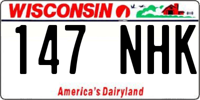 WI license plate 147NHK