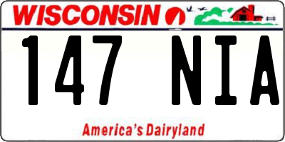 WI license plate 147NIA