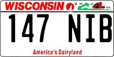 WI license plate 147NIB