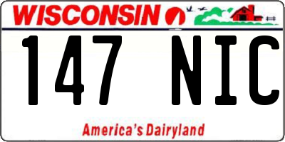 WI license plate 147NIC