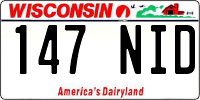 WI license plate 147NID