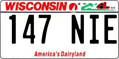 WI license plate 147NIE