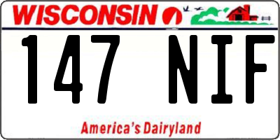 WI license plate 147NIF