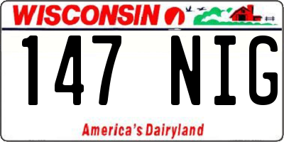 WI license plate 147NIG