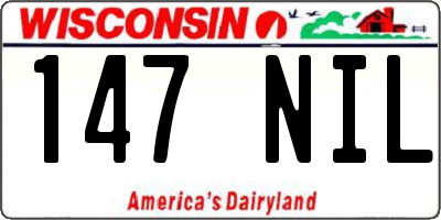 WI license plate 147NIL