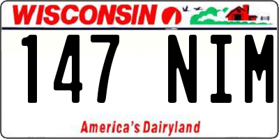 WI license plate 147NIM