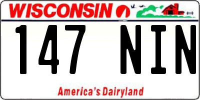 WI license plate 147NIN
