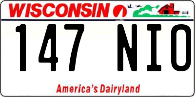 WI license plate 147NIO