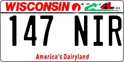 WI license plate 147NIR