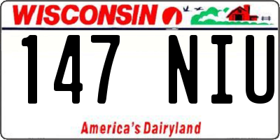 WI license plate 147NIU