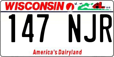 WI license plate 147NJR