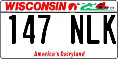 WI license plate 147NLK