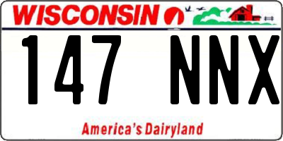 WI license plate 147NNX