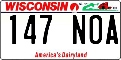 WI license plate 147NOA