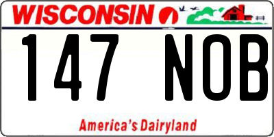 WI license plate 147NOB