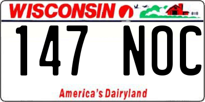 WI license plate 147NOC