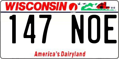 WI license plate 147NOE