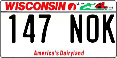 WI license plate 147NOK
