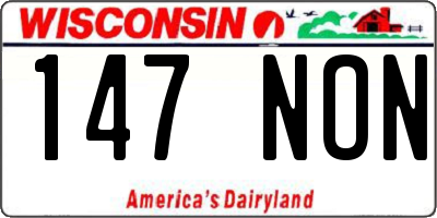 WI license plate 147NON