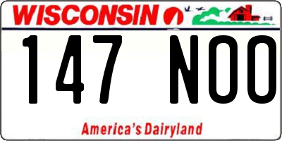 WI license plate 147NOO