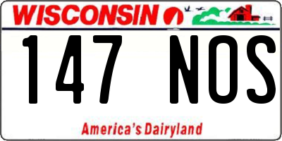 WI license plate 147NOS
