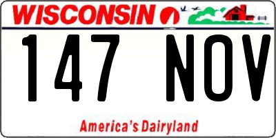 WI license plate 147NOV