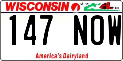 WI license plate 147NOW