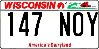 WI license plate 147NOY