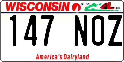 WI license plate 147NOZ