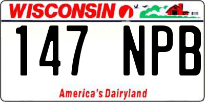 WI license plate 147NPB