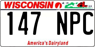 WI license plate 147NPC