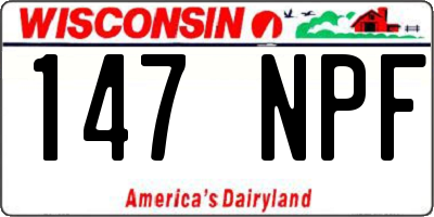WI license plate 147NPF