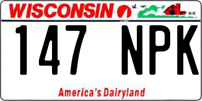 WI license plate 147NPK