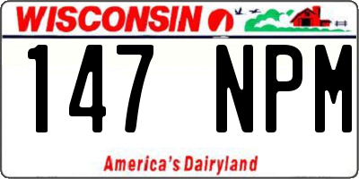 WI license plate 147NPM