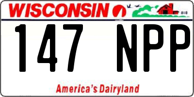WI license plate 147NPP